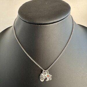 Dog-Themed Silver Charm Necklace With Paw Print Bone & Doghouse Pendant By Cooki